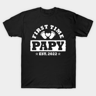 First Time Papy Est 2022 Funny New Papy Gift T-Shirt